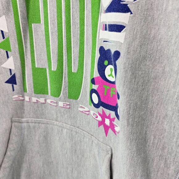 Teddy Fresh Hoodie Mens Small Gray Pullover Sweatshirt Green Purple 2017 - Picture 9 of 13